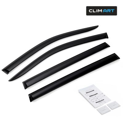 CLIM ART Tape-On Window Deflectors Extra Durable for Toyota Highlander 14-19