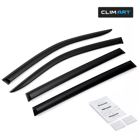 CLIM ART Extra Durable Adhesive Window Deflectors for Toyota Highlander 14-19 Window Deflectors