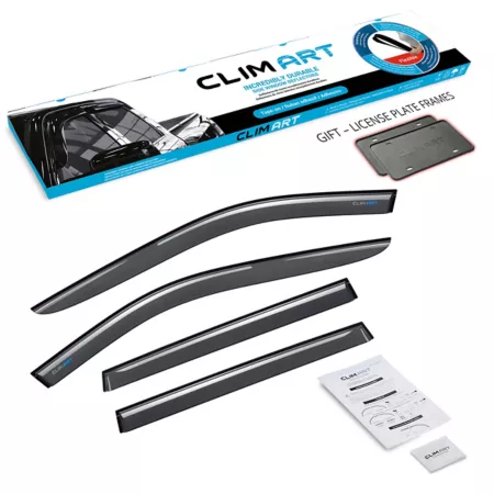 CLIM ART Extra Durable Adhesive Window Deflectors for Toyota RAV4 13-18 Window Deflectors