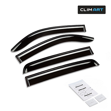 CLIM ART Tape-On Window Deflectors Extra Durable for Toyota Tacoma 16-23 Double Cab