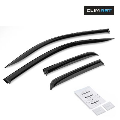 CLIM ART Tape-On Window Deflectors Extra Durable for Toyota Tundra 07-21 Double Cab