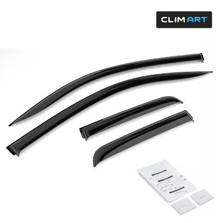 CLIM ART Extra Durable Taped Window Deflectors for Toyota Tundra 07-21 Double Cab Window Deflectors