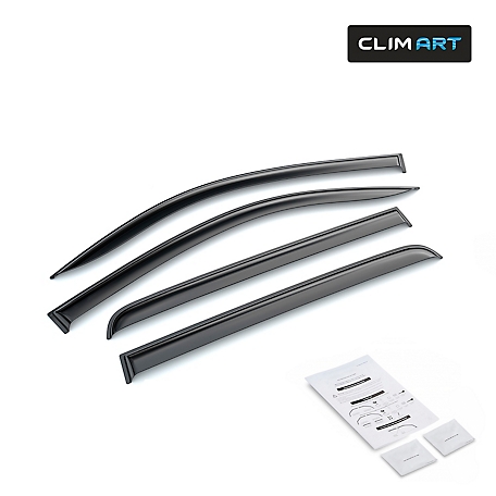 CLIM ART Tape-On Window Deflectors Extra Durable for Toyota Tundra 07-21 CrewMax
