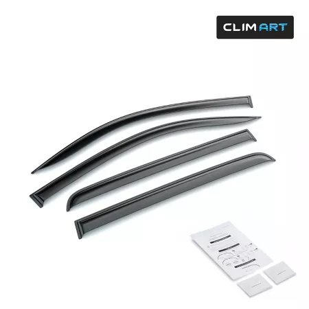 CLIM ART Extra Durable Taped Window Deflectors for Toyota Tundra 07-21 CrewMax Window Deflectors