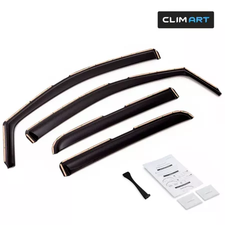 CLIM ART Extra Durable Integrated Window Deflectors for Chevy Colorado 15-22 Crew Cab Window Deflectors