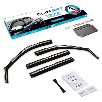 CLIM ART In-Channel Window Deflectors Extra Durable for Chevy Silverado 19-23 Crew Cab