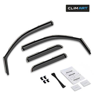 CLIM ART In-Channel Window Deflectors Extra Durable for Chevy Silverado 14-18 Double Cab