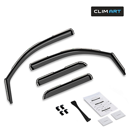 CLIM ART In-Channel Window Deflectors Extra Durable for Chevy Silverado 14-18 Double Cab