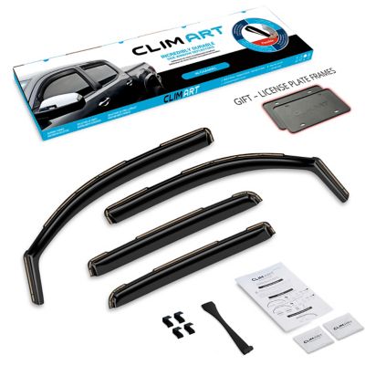 CLIM ART In-Channel Window Deflectors Extra Durable for Chevy Silverado 14-18 Crew Cab