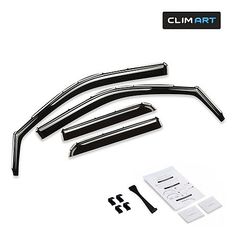 CLIM ART In-Channel Window Deflectors Extra Durable for Dodge RAM 09-18 Quad Cab