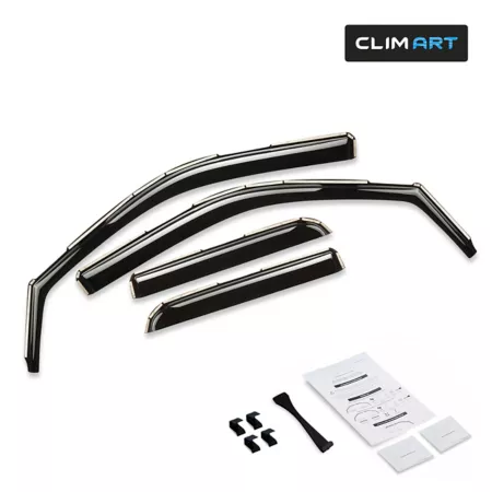 CLIM ART Extra Durable In-Channel Window Deflectors for Dodge RAM 09-18 Quad Cab Window Deflectors