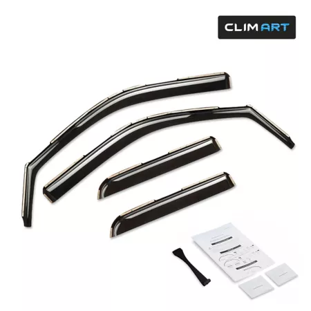 CLIM ART Extra Durable Integrated Window Deflectors for Dodge RAM 19-23 Quad Cab Window Deflectors