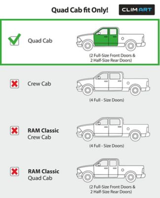 Image showing  In-Channel Window Deflectors Extra Durable for Dodge RAM 19-23 Quad Cab