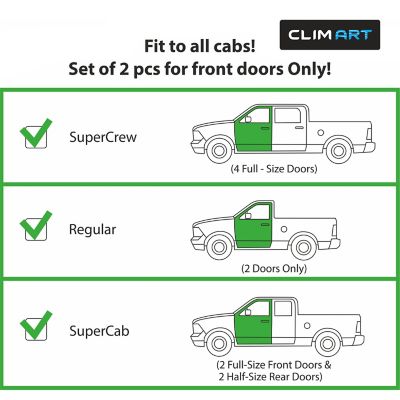 Image showing  In-Channel Window Deflectors Extra Durable for Ford F150 09-14 Regular Cab