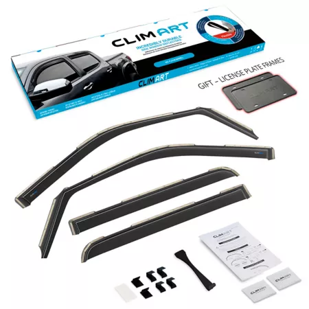 CLIM ART Extra Durable In-Channel Window Deflectors for Ford F150 21-23 SuperCrew Window Deflectors