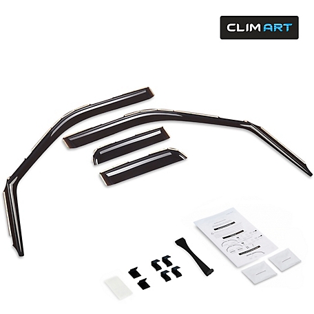 CLIM ART In-Channel Window Deflectors Extra Durable for Ford F150 21-23 SuperCab