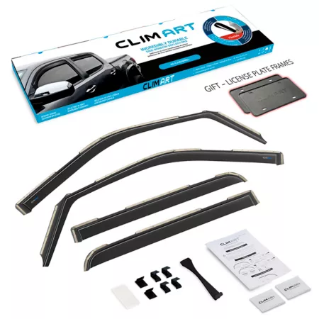 CLIM ART Extra Durable Integrated Window Deflectors for Ford F150 15-20 SuperCrew Window Deflectors