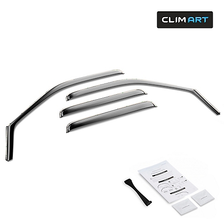 CLIM ART In-Channel Window Deflectors Extra Durable for Ford F250 1999-2016 SuperCrew