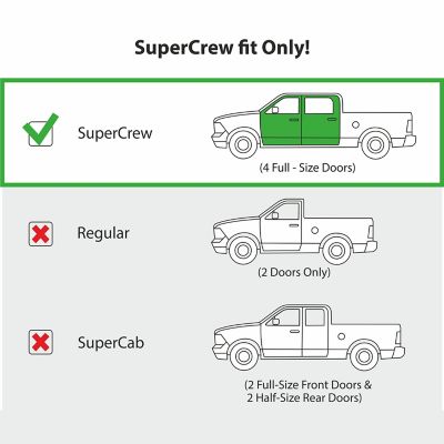 Image showing  In-Channel Window Deflectors Extra Durable for Ford F250 1999-2016 SuperCrew