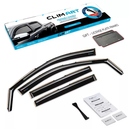 CLIM ART Extra Durable Integrated Window Deflectors for Ford Ranger 19-23 SuperCrew Window Deflectors