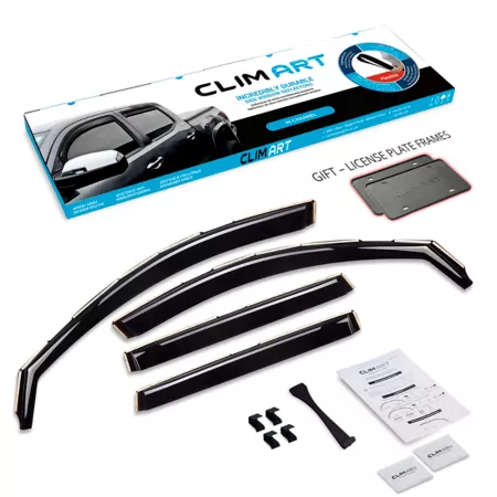 CLIM ART Extra Durable In-Channel Window Deflectors for Jeep Cherokee 14-23 Window Deflectors