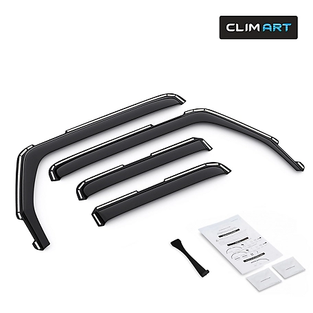 CLIM ART In-Channel Window Deflectors Extra Durable for Jeep Wrangler JK 07-18