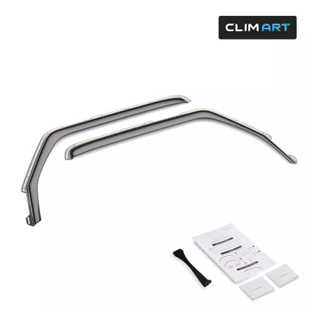 CLIM ART Extra Durable In-Channel Window Deflectors for Jeep Wrangler JK 07-18 (2-Door) Window Deflectors