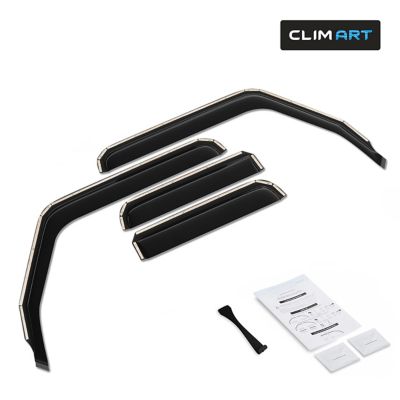 CLIM ART In-Channel Window Deflectors Extra Durable for Jeep Wrangler JL 18-23