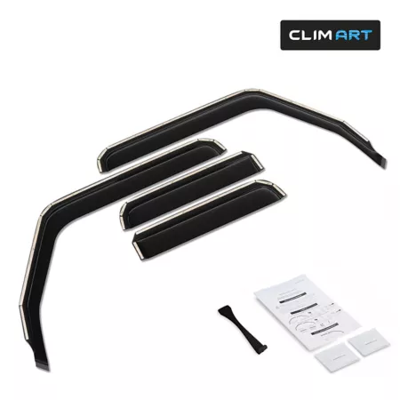 CLIM ART Extra Durable In-Channel Window Deflectors for Jeep Wrangler JL 18-23 Window Deflectors