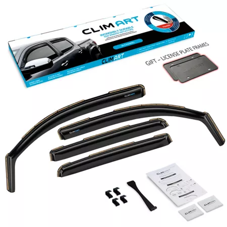 CLIM ART Extra Durable In-Channel Window Deflectors for Toyota Tacoma 16-23 Double Cab Window Deflectors