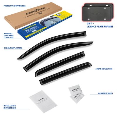 Goodyear Tape-On Window Deflectors Shatterproof for Chevy Colorado 15-22 Crew Cab