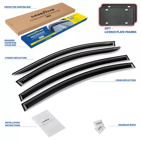 Goodyear Shatterproof Tape Window Deflectors for 11-15 Chevy Cruze Sedan Window Deflectors