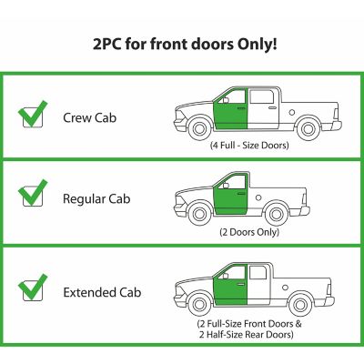 Image showing  Tape-On Window Deflectors Shatterproof for Chevy Silverado 07-13 Regular Cab