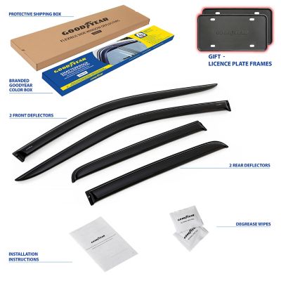 Goodyear Tape-On Window Deflectors Shatterproof for Chevy Silverado 19-23 Double Cab