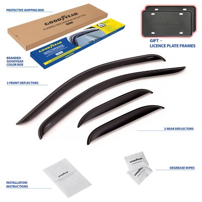 Goodyear Tape-On Window Deflectors Shatterproof for Chevy Silverado 07-13 Extended Cab