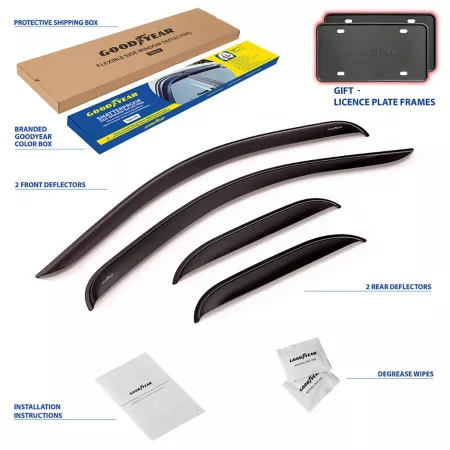 Goodyear Shatterproof Tape Window Deflectors for 07-13 Chevy Silverado Extended Cab Window Deflectors