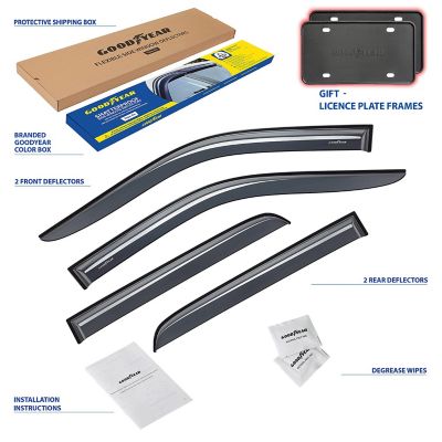 Goodyear Tape-On Window Deflectors Shatterproof for Dodge RAM 09-18 Crew Cab