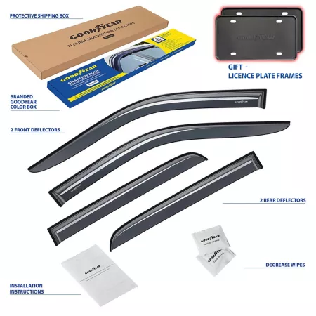 Goodyear Shatterproof Tape Window Deflectors for 09-18 Dodge RAM Crew Cab Window Deflectors