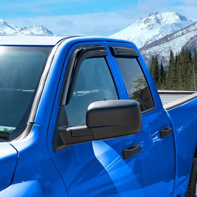 Image showing  Tape-On Window Deflectors Shatterproof for Dodge RAM 09-18 Quad Cab