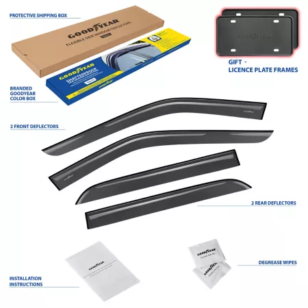 Goodyear Shatterproof Tape Window Deflectors for 11-19 Ford Explorer Window Deflectors