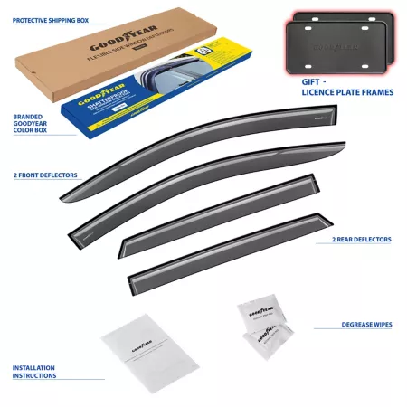 Goodyear Shatterproof Tape Window Deflectors for 15-23 Ford Edge Window Deflectors