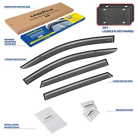 Goodyear Tape-On Window Deflectors Shatterproof for Ford Edge 15-23