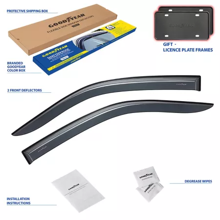 Goodyear Shatterproof Tape Window Deflectors for 09-14 Ford F150 Regular Cab Window Deflectors