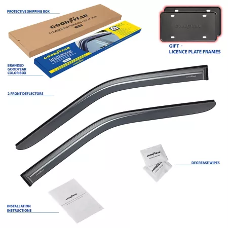 Goodyear Shatterproof Tape Window Deflectors for 15-23 Ford F150 Standard Cab Window Deflectors