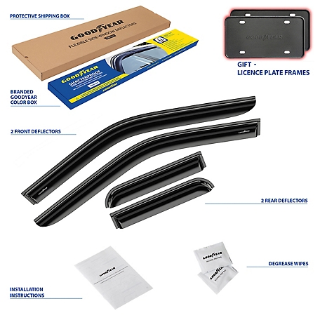 Goodyear Tape-On Window Deflectors Shatterproof for Ford F150 15-23 SuperCab