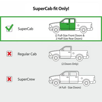 Image showing  Tape-On Window Deflectors Shatterproof for Ford F150 15-23 SuperCab