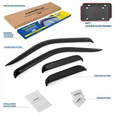 Goodyear Shatterproof Tape Window Deflectors for Ford F250 1999-2016 SuperCab Window Deflectors