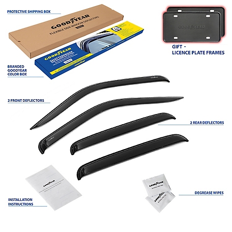 Goodyear Tape-On Window Deflectors Shatterproof for Ford F250 1999-2016 SuperCrew