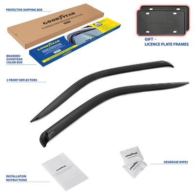 Goodyear Tape-On Window Deflectors Shatterproof for Ford F250 1999-2016 Regular Cab