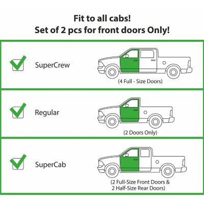 Image showing  Tape-On Window Deflectors Shatterproof for Ford F250 1999-2016 Regular Cab